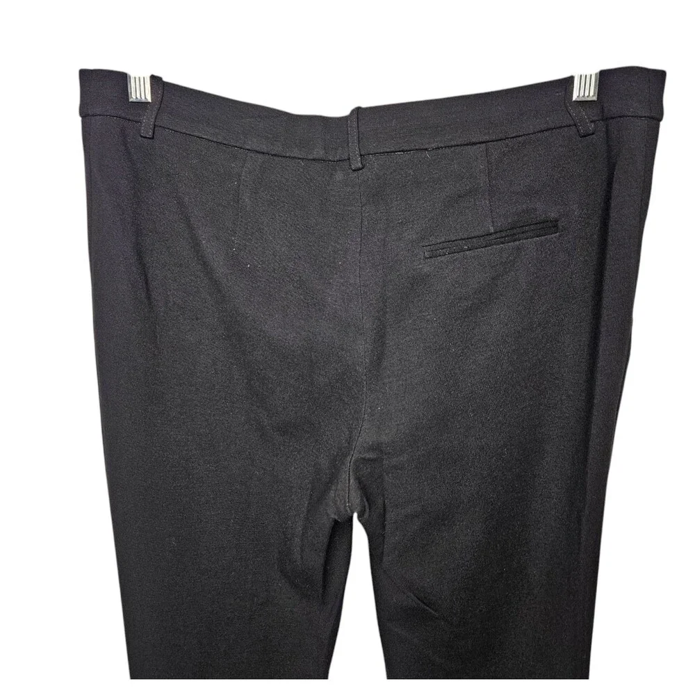EMILIO PUCCI Black Ponte Knit Pants Women 14 Lambskin Laceup Side Panels Stretch